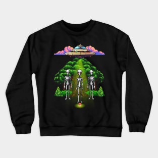 Pixel Aliens Find Mushroom Crewneck Sweatshirt